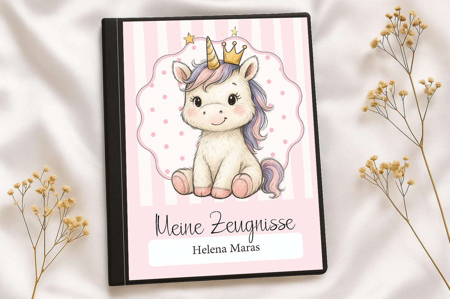 Digitale Vorlage für Zeugnismappen • A4 • Einhorn #25-001 (03)
