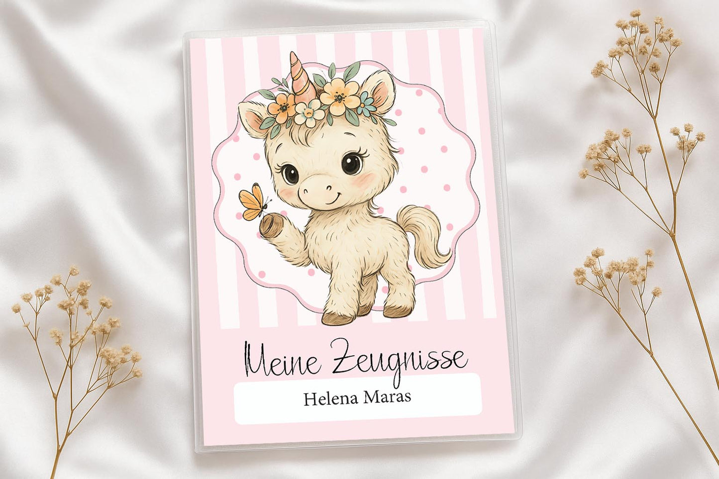 Digitale Vorlage für Zeugnismappen • A4 • Einhorn #25-001 (04)