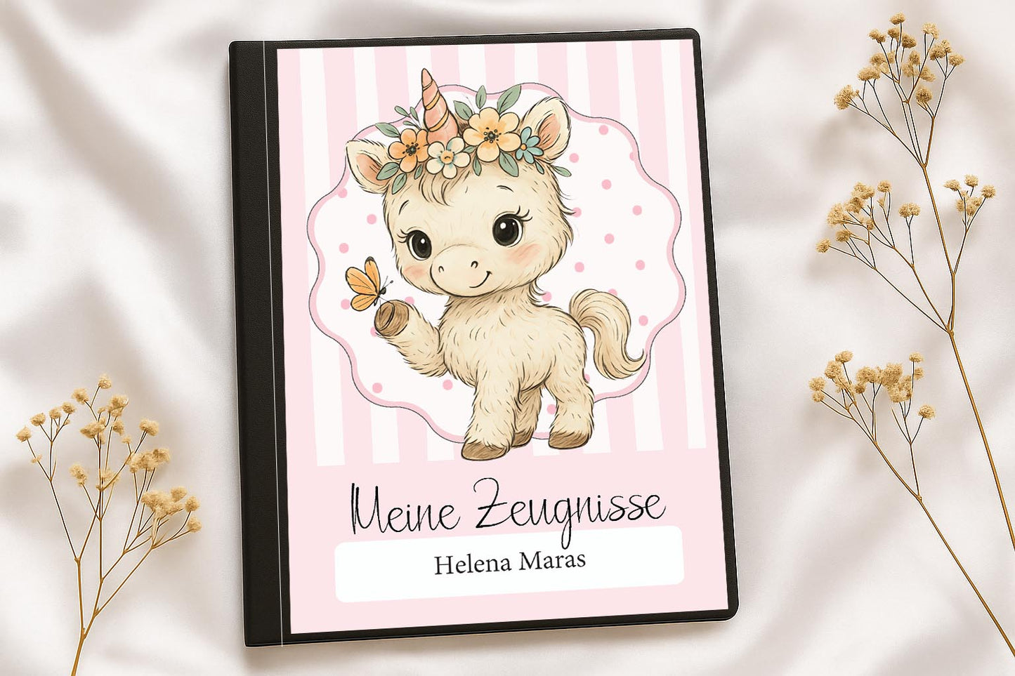 Digitale Vorlage für Zeugnismappen • A4 • Einhorn #25-001 (04)