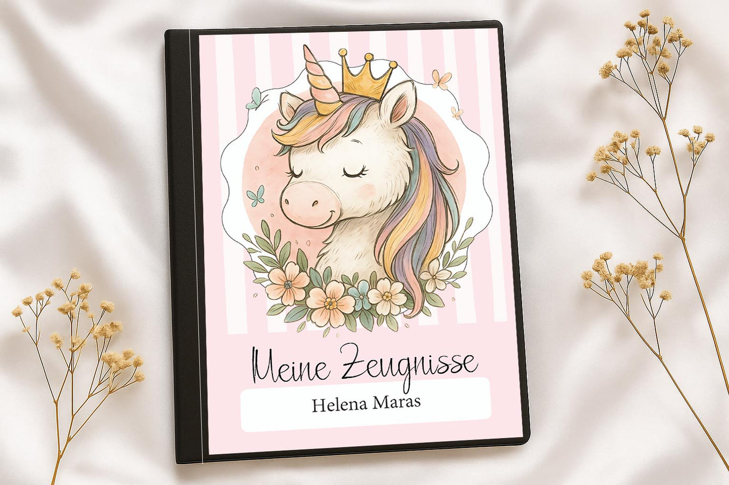 Digitale Vorlage für Zeugnismappen • A4 • Einhorn #25-001 (05)