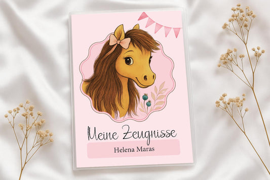 Digitale Vorlage für Zeugnismappen • A4 • Pferd #25-001
