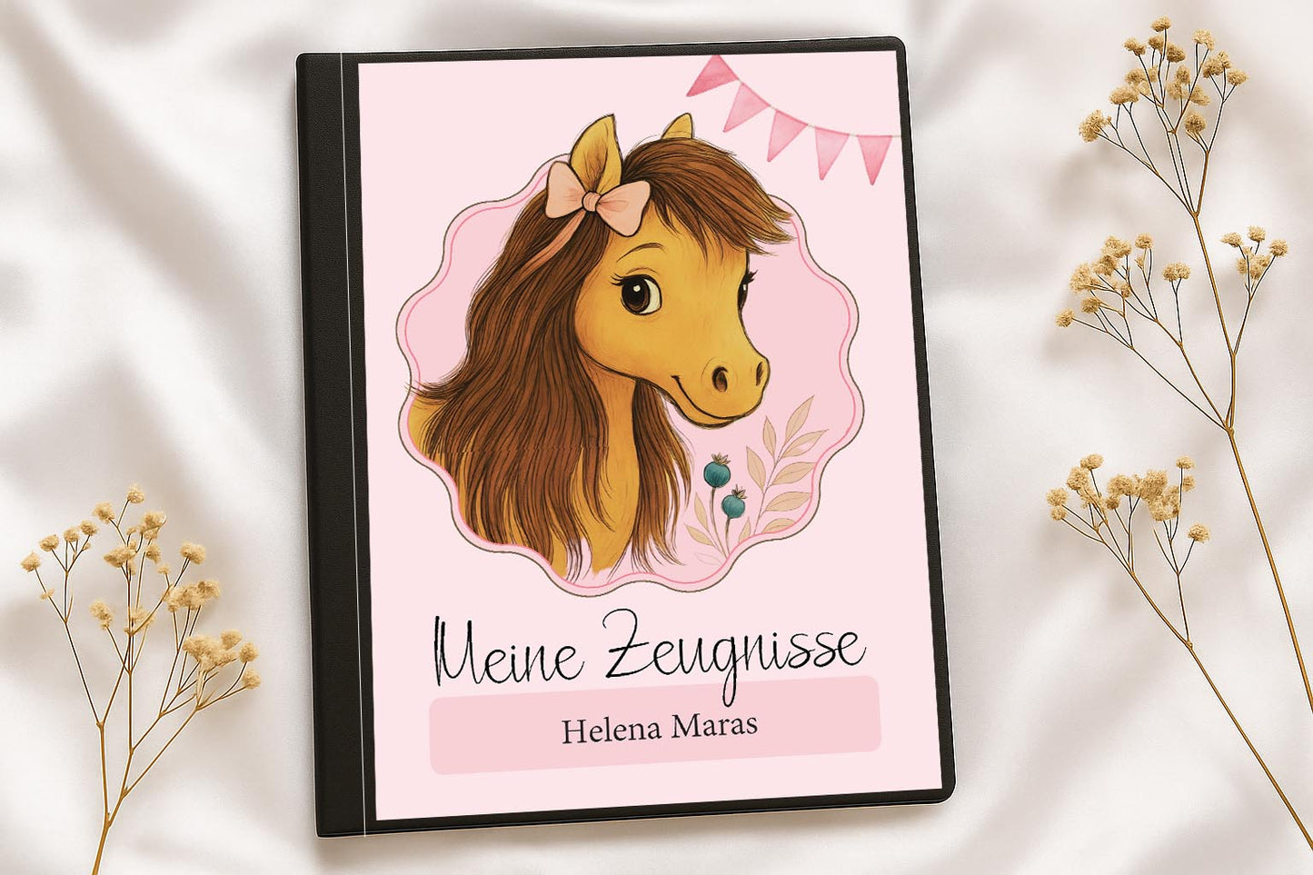 Digitale Vorlage für Zeugnismappen • A4 • Pferd #25-001
