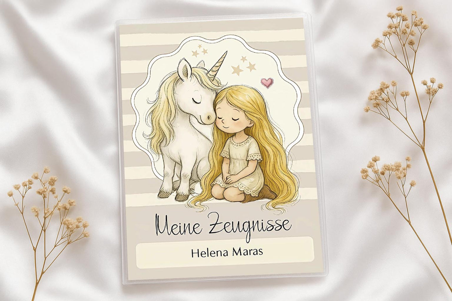 Digitale Vorlage für Zeugnismappen • A4 • Einhorn #25-002 (06)
