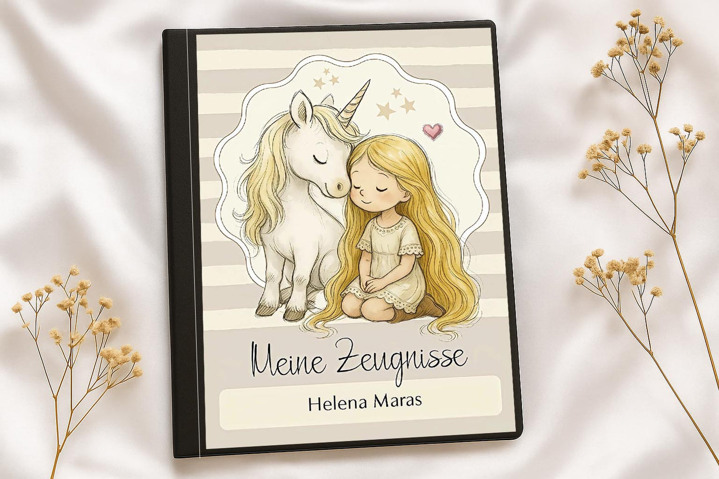 Digitale Vorlage für Zeugnismappen • A4 • Einhorn #25-002 (06)