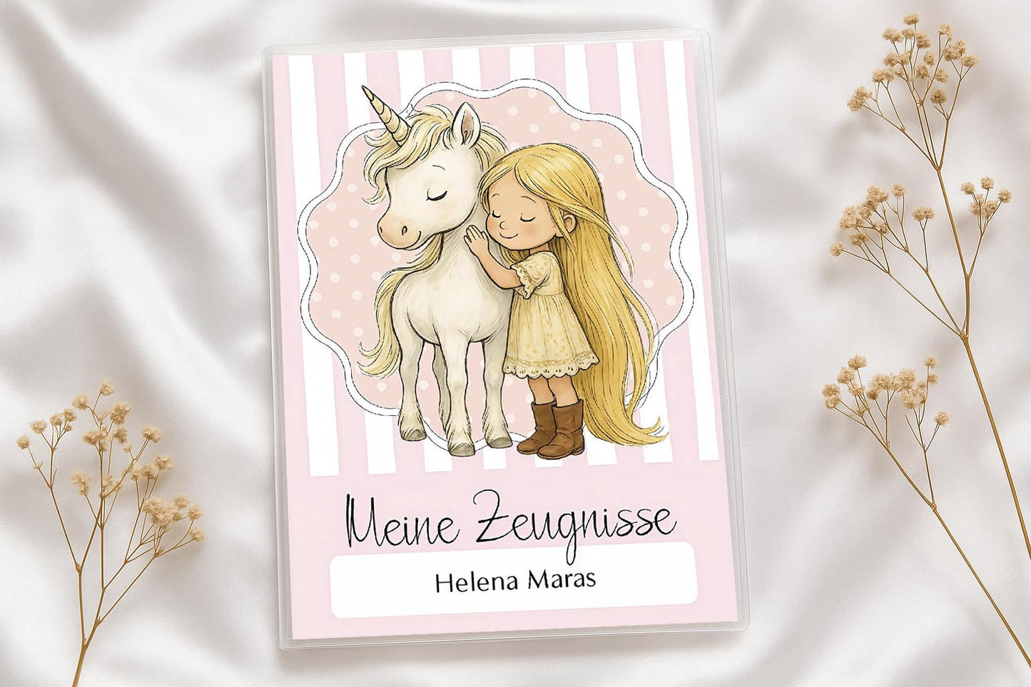 Digitale Vorlage für Zeugnismappen • A4 • Einhorn #25-002 (10)
