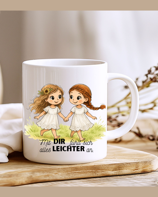 🌸 Digitale Tassenvorlage – „Mit dir fühlt sich alles leichter an“ 🌸