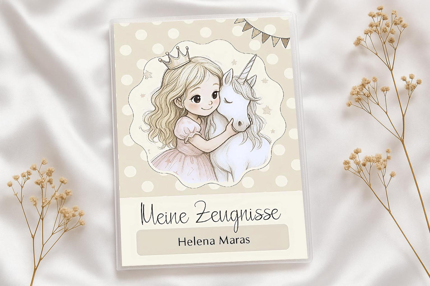 Digitale Vorlage für Zeugnismappen • A4 • Einhorn #25-002 (03)