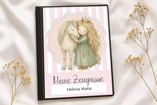 Digitale Vorlage für Zeugnismappen • A4 • Einhorn #25-002 (09)